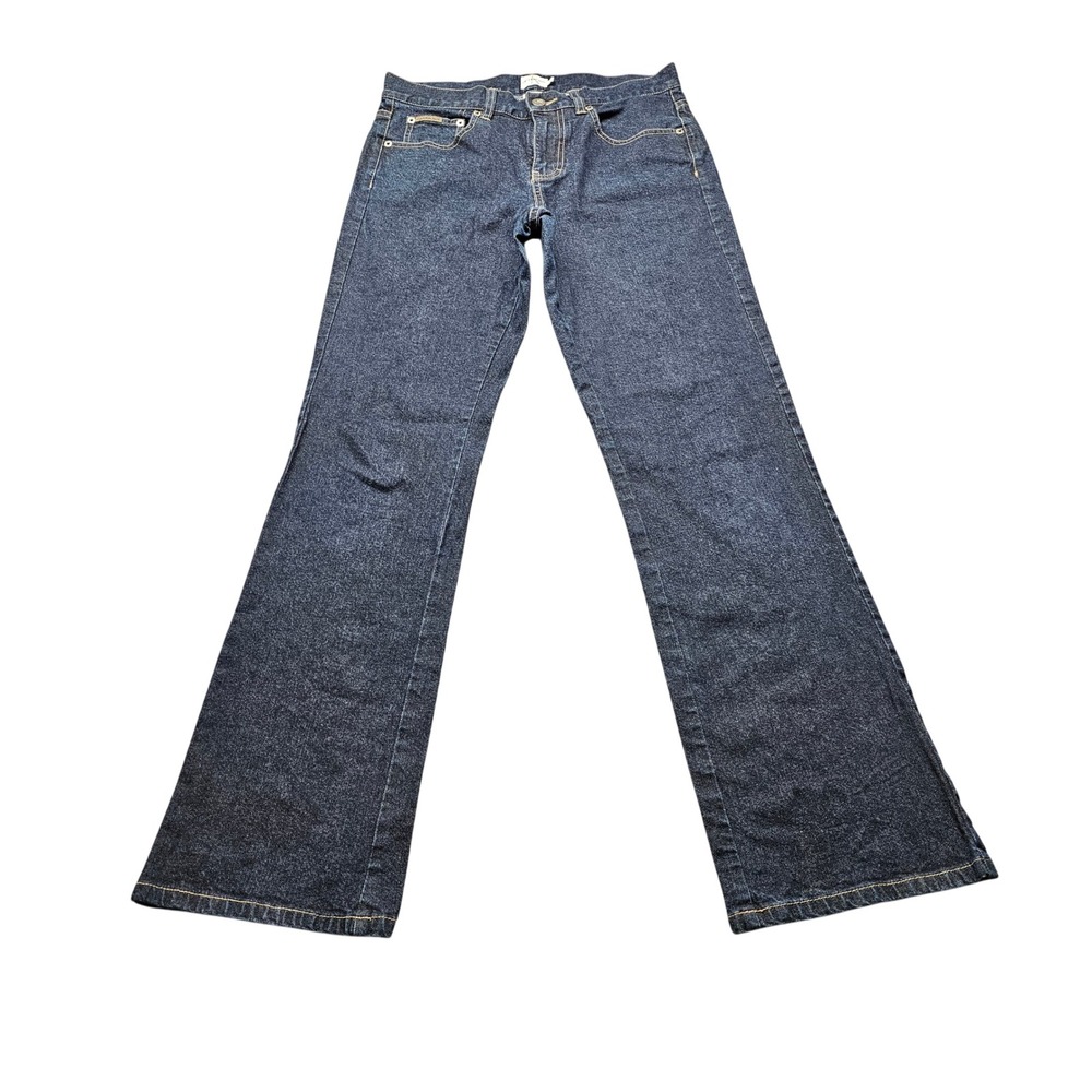 Calvin Klein Jeans Bootcut Denim Womens 6 Dark Blue Solid Stretch Classic 4968